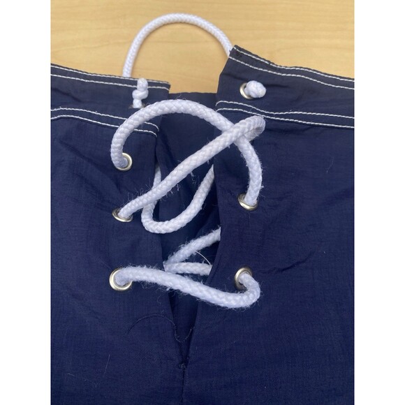 Baltex Mens M Surf Skate Board Shorts Navy Long Swim Trunks Antron Nylon VTG 80s - Picture 12 of 12